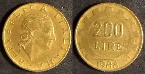 Italien - 200 Lire 1988