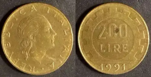 Italien - 200 Lire 1991 