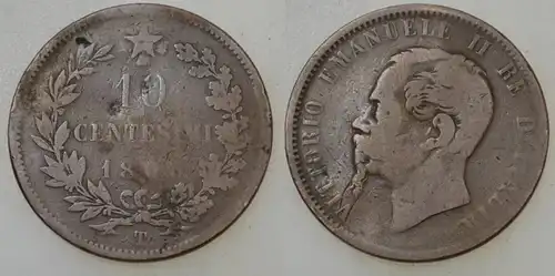 Italien - 10 Centesimi 1866 T 