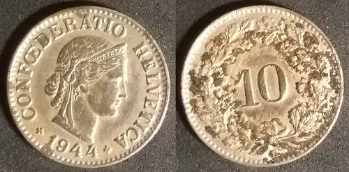 Schweiz - 10 Rappen 1944 