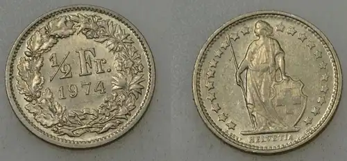 Schweiz - ½ Franken 1974 