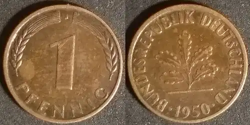 BRD - 1 Pfennig 1950 J 