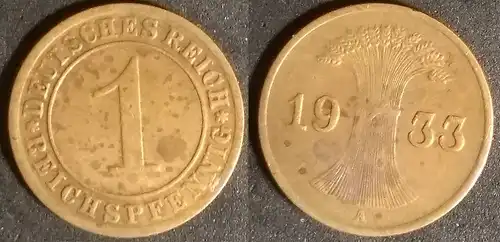 Weimarer Republik - 1 Reichspfennig 1933 A 