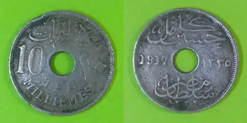 Ägypten - 10 Millimes 1917 H