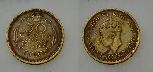 Ceylon - 50 Cent 1943