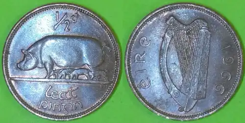Irland - 1/2 penny 1966