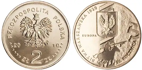 Polen - 2 Zlote 2010 - 90. Jahrestag - Schlacht um Warschau