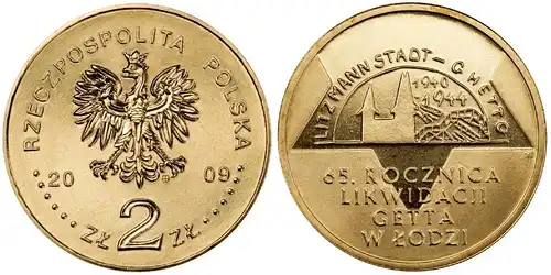 Polen - 2 Zlote 2009 - Liquidation des Ghettos Litzmannstadt