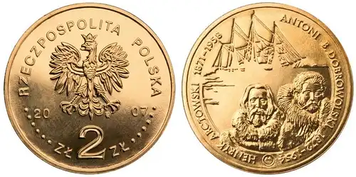 Polen - 2 Zlote 2007 - Polnische Reisende und Entdecker - Henryk Arctowski und Antoni Boleslaw Dobrowolski