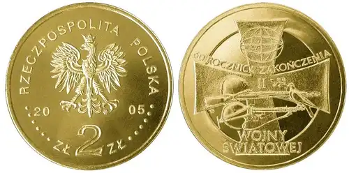 Polen - 2 Zlote 2005 - 60. Jahrestag zum Ende des II. Weltkrieg