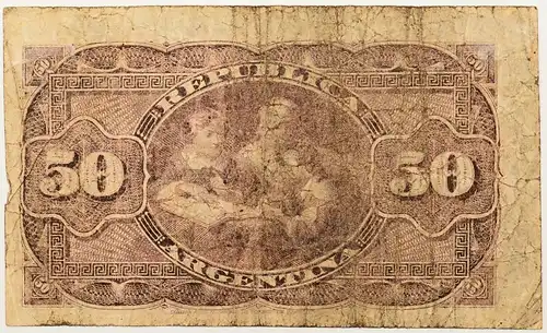 Argentinien - 50 Centavos 1891 P-212 Aa.1 Cuyar Cardenas