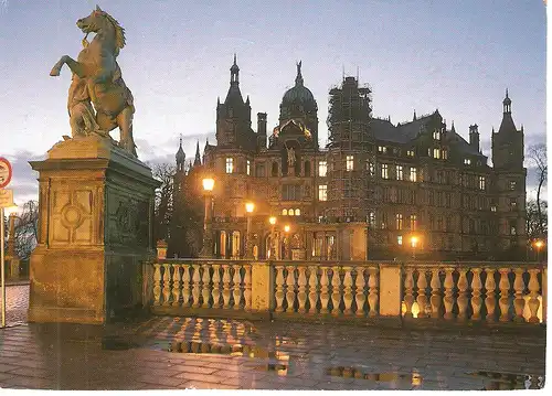 Ansichtskarte Schloss Schwerin gelaufen 1992