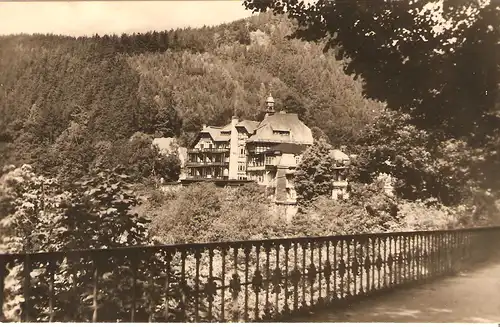 Ansichtskarte Schwarzburg Reichsbahn Erholungsheim Ernst-Thälmann-Haus 1957, gelaufen