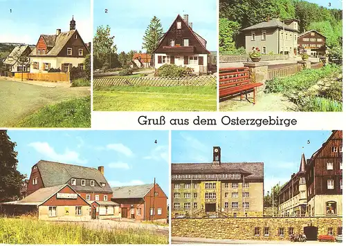 Ansichtskarte Osterzgebirge 1977, gelaufen und ungelaufen