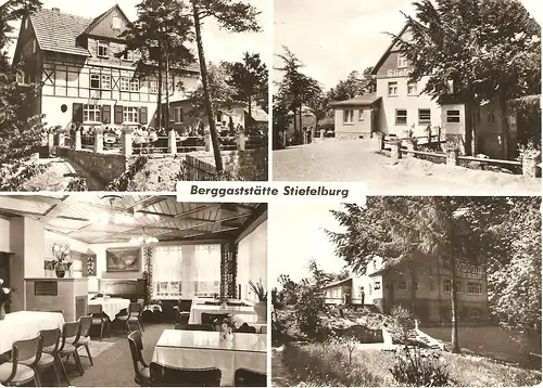 Ansichtskarte Berggaststätte Stiefelburg, 1975, gelaufen