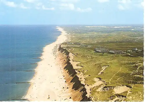 Ansichtskarte Nordsee-Insel Sylt Am \\\"Roten Kliff\\\" bei Kampen - Luftaufnahme, 1982, nicht gelaufen