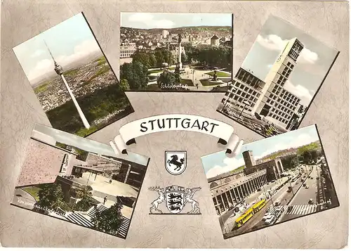 Ansichtskarte Stuttgart - gelaufen