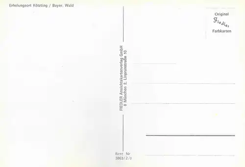 Ansichtskarte Erholungsort Kötzting / Bayrischer Wald - nicht gelaufen