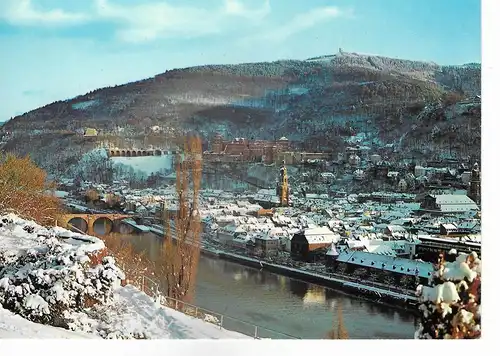 Ansichtskarte Heidelberg im Winter  - gelaufen 1990