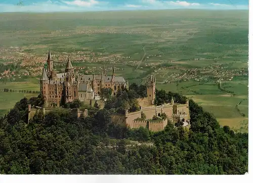 Ansichtskarte Burg Hohenzollern bei Hechingen - gelaufen