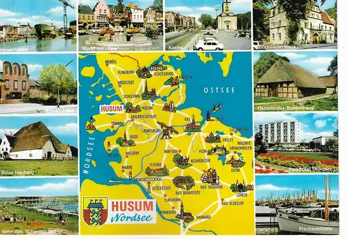 Ansichtskarte Husum Nordsee - gelaufen 1991
