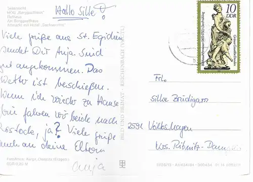 Ansichtskarte Hohenstein-Ernstthal - gelaufen 1985