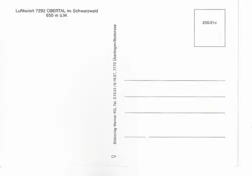 Ansichtskarte Luftkurort Obertal im Schwarzwald nicht gelaufen 