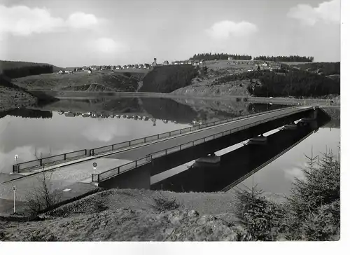 Ansichtskarte Okertalsperre Schulenberg mit der Bramkebrücke - gelaufen 1957