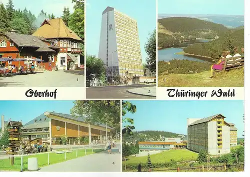 Ansichtskarte Oberhof Thüringer Wald, gelaufen 1988