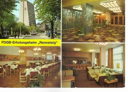 Ansichtskarte FDGB-Erholungsheim "Rennsteig" Oberhof, gelaufen 1981