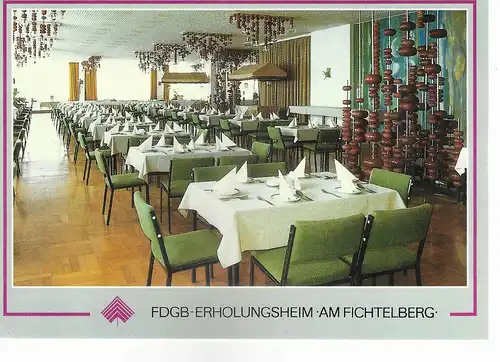 Ansichtskarte FDGB-Erholungsheim Am Fichtelberg, Kurort Oberwiesenthal (Erzgeb.), Restaurant ca. 1988, nicht gelaufen