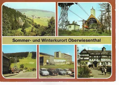 Ansichtskarte Sommer- und Winterkurort Oberwiesenthal gelaufen 1987