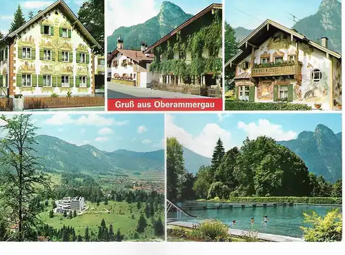 Ansichtskarte Oberammergau, gelaufen 1974