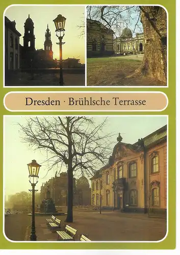 Ansichtskarte Dresden Brühlsche Terrasse - nicht gelaufen ca. 1989