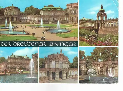 Ansichtskarte der Dresdener Zwinger - gelaufen 1979