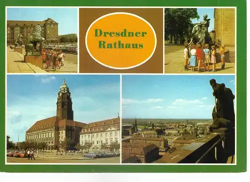 Ansichtskarte Dresdner Rathaus - nicht gelaufen ca. 1985