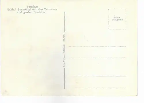 Ansichtskarte Potsdam - Schloß Sanssouci mit den Terrassen und großer Fontaine - nicht gelaufen