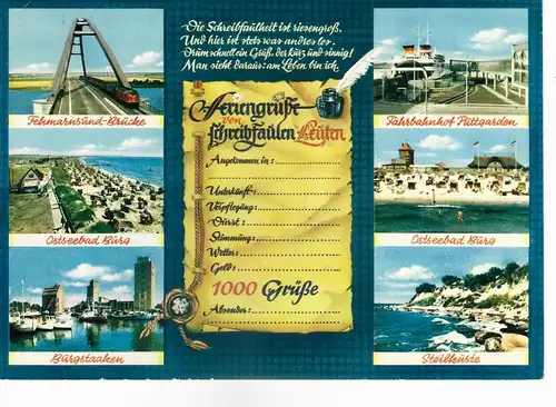 Ansichtskarte Feriengrüße von schreibfaulen Leuten - gelaufen 2003