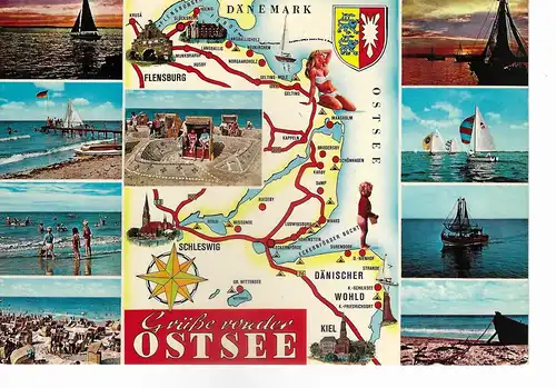 Ansichtskarte Grüße von der Ostsee -  nicht gelaufen