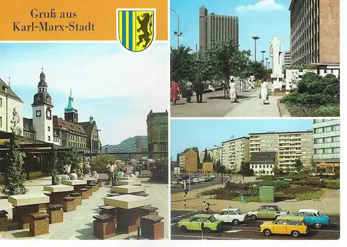 Ansichtskarte Gruße aus Karl-Marx-Stadt Chemnitz - nicht gelaufen