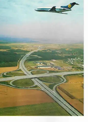 Ansichtskarte Flughafen Köln / Bonn Blick aus Richtung  Autobahnkreuz Flughafen - nicht gelaufen