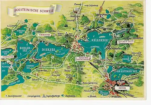 Ansichtskarte die Holsteinische Schweiz - gelaufen 1958