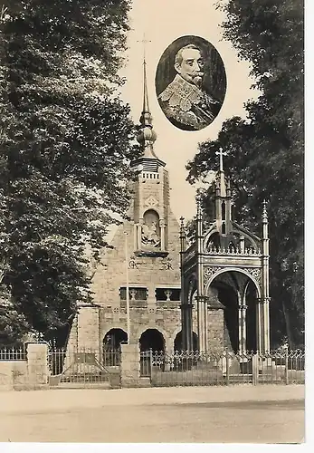 Ansichtskarte Lützen Gustav-Adolf-Denkmal mit Kapelle - nicht gelaufen