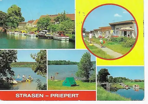 Ansichtskarte Strasen - Priepert gelaufen 1982