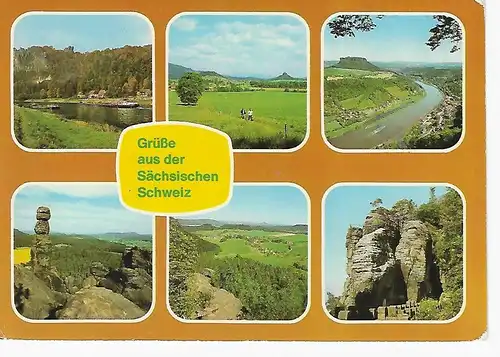 Ansichtskarte Grüße aus der sächsischen Schweiz - nicht gelaufen 