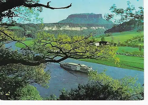 Ansichtskarte Sächsische Schweiz Blick vom Kurort Rathen zum Lilienstein - nicht gelaufen