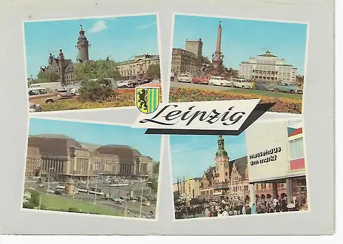 Ansichtskarte Messestadt Leipzig gelaufen 1965