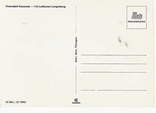 Ansichtskarte Feriendorf Roseneck - Luftkurort Langenburg - nicht gelaufen 