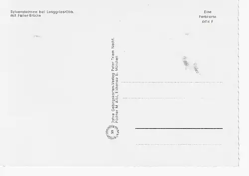 Ansichtskarte Sylvensteinsee bei Lenggries / Obb. mit Faller-Brücke - nicht gelaufen