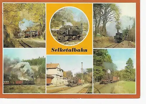 Ansichtskarte Selketalbahn Kreis Quedlinburg - gelaufen 1989